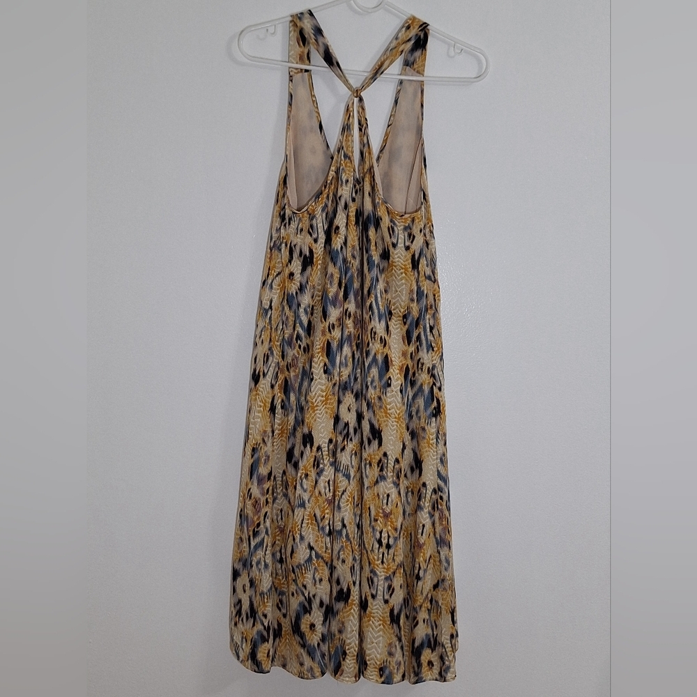 ECOTE Backless Dress with Blue and Gold Design - Picture 2 of 7